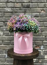 Цветочная композиция из Гипсофила и Розы в шляпной коробке #REPLACE_PRED# Косихе