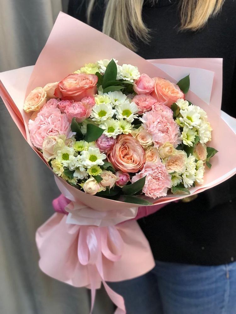 Букет цветов из: Гвоздики, Розы и Хризантемы в Косихе