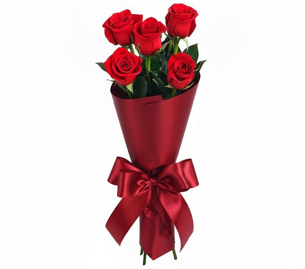 Букет 5 Красных роз Эдлесс Лав в Косихе