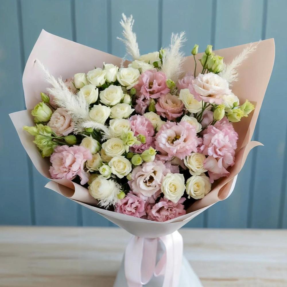 Букет цветов из: Альстромерии и Розы в Косихе