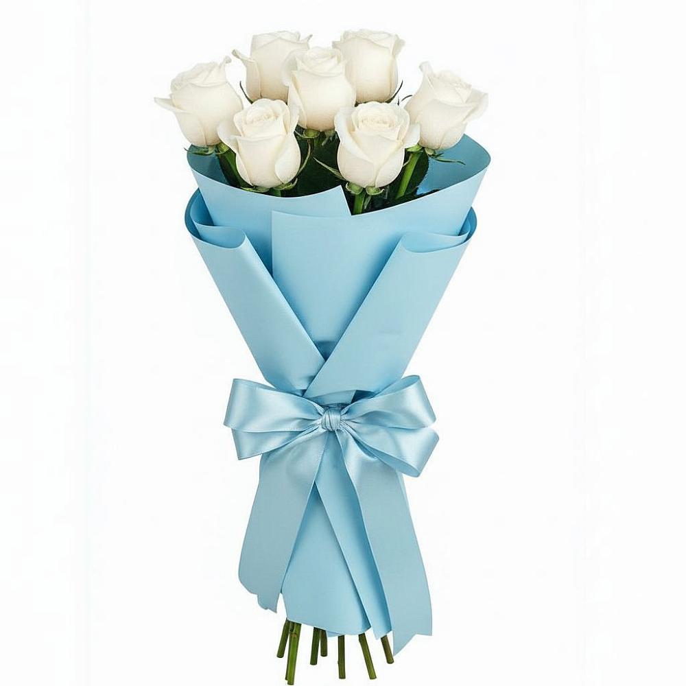 Букет 7 белых роз Проуд в Косихе