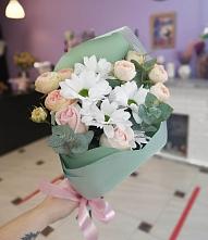 Букет цветов из:  Хризантемы и Розы #REPLACE_PRED# Косихе