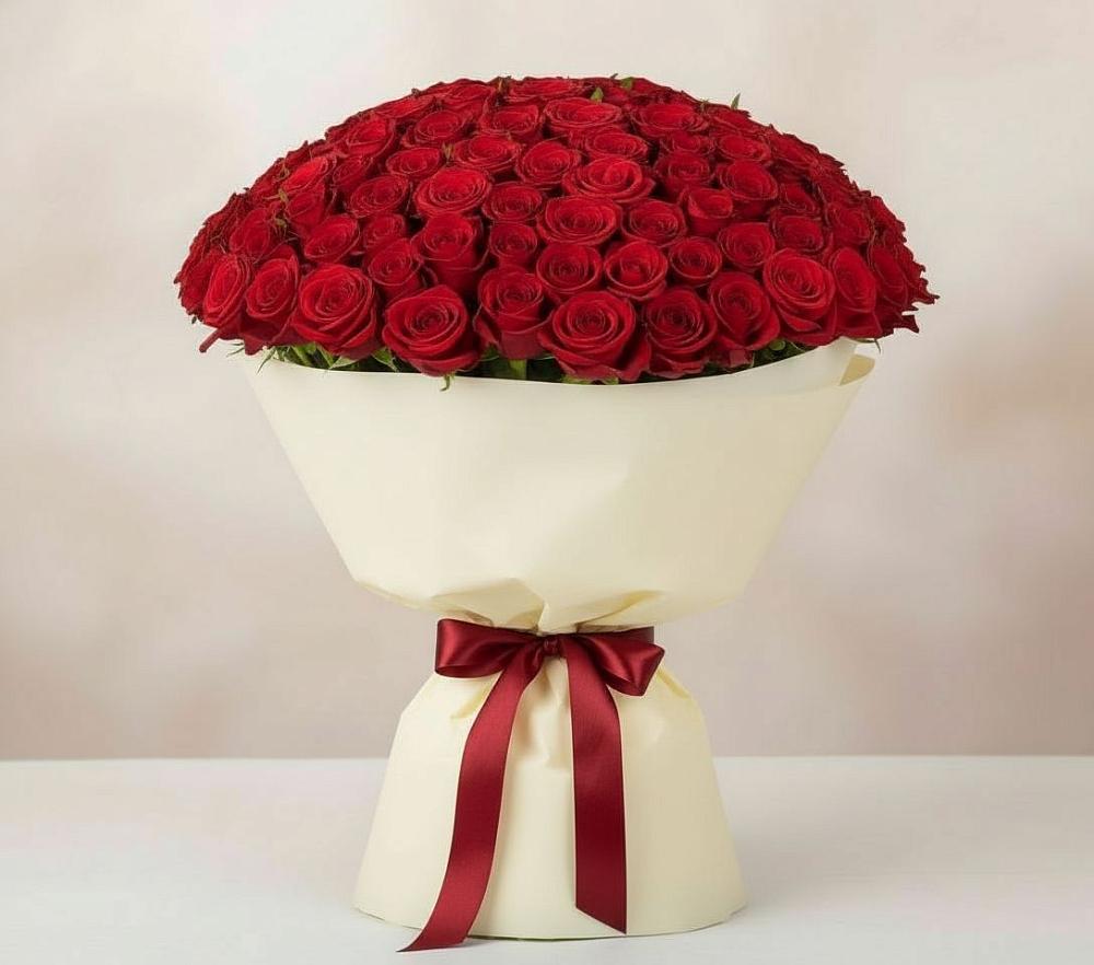 Букет 101 Красная роза Милано в Косихе