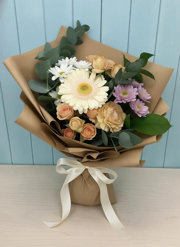 Букет цветов из: Герберы и Хризантемы в Косихе