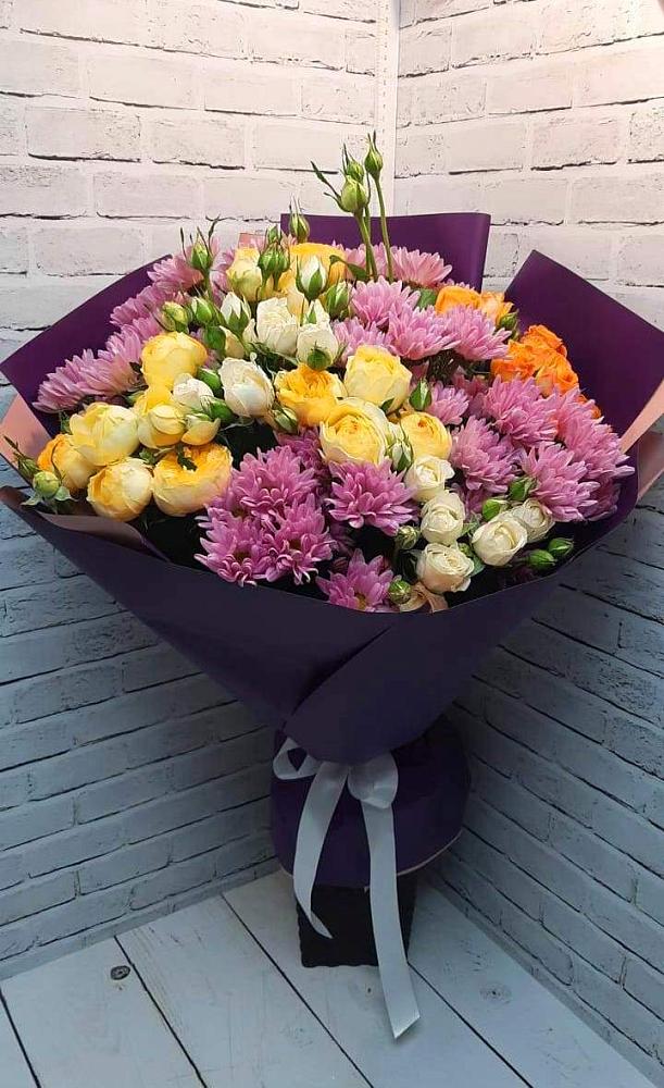 Букет цветов из: Хризантемы и Розы в Косихе