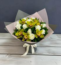 Букет цветов из:  Орхидеи и Розы в Косихе