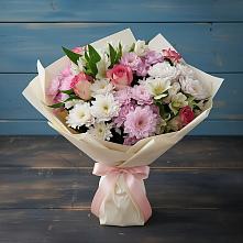 Букет цветов из:  Хризантемы, Альстромерии и Розы #REPLACE_PRED# Косихе