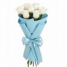 Букет 7 белых роз Проуд в Косихе