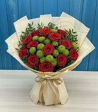 Букет цветов из:  Розы и Хризантемы в Косихе