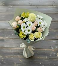 Букет цветов из:  Альстромерии, Розы и Хризантемы в Косихе