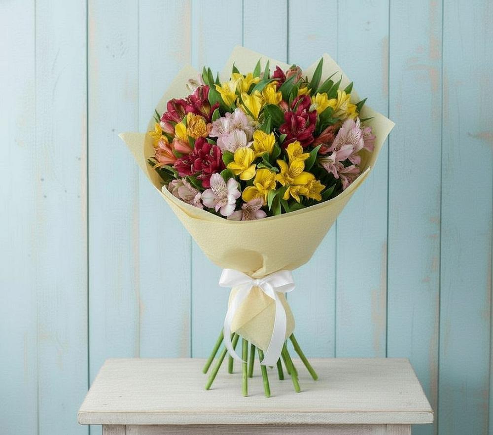 Букет цветов из: Альстромерии в Косихе