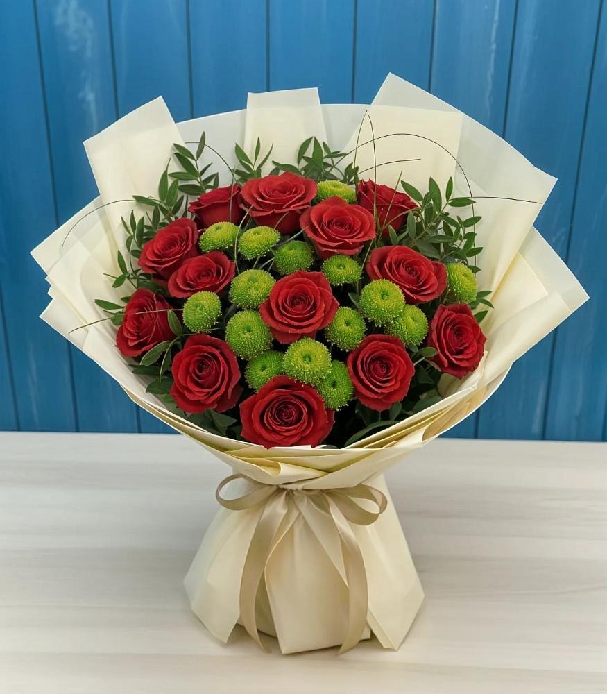 Букет цветов из: Розы и Хризантемы в Косихе