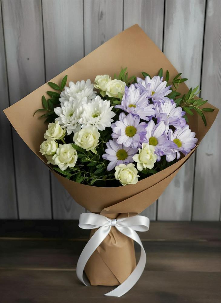Букет цветов из: Хризантемы и Розы в Косихе